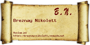 Breznay Nikolett névjegykártya